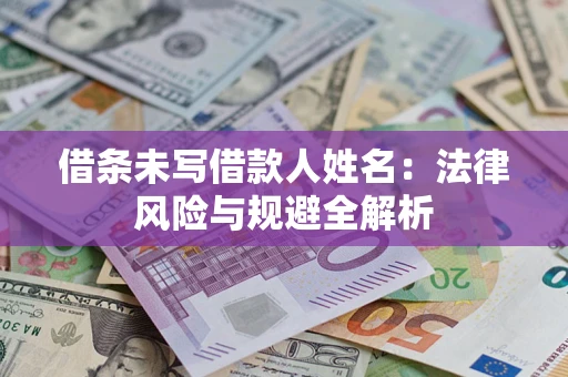 武汉借条未写借款人姓名：法律风险与规避全解析